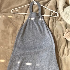 Backless cotton gray dress